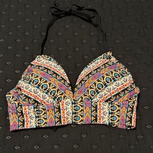 Kona Sol Multicolor Patterned Bikini Top